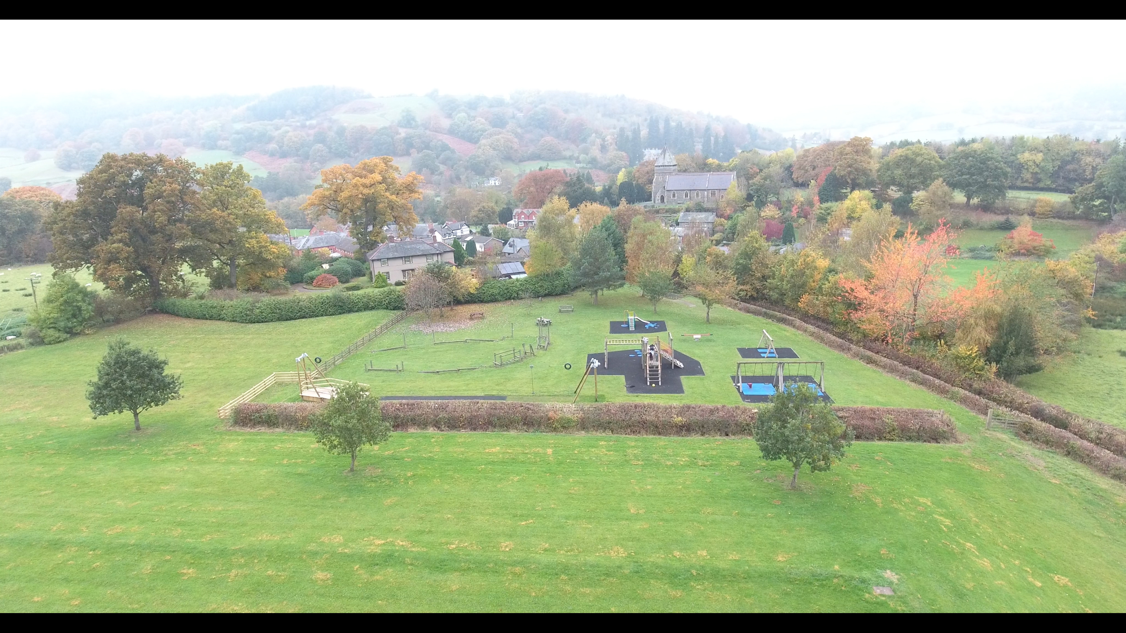 Aerial Photo of Llandinam Play Area